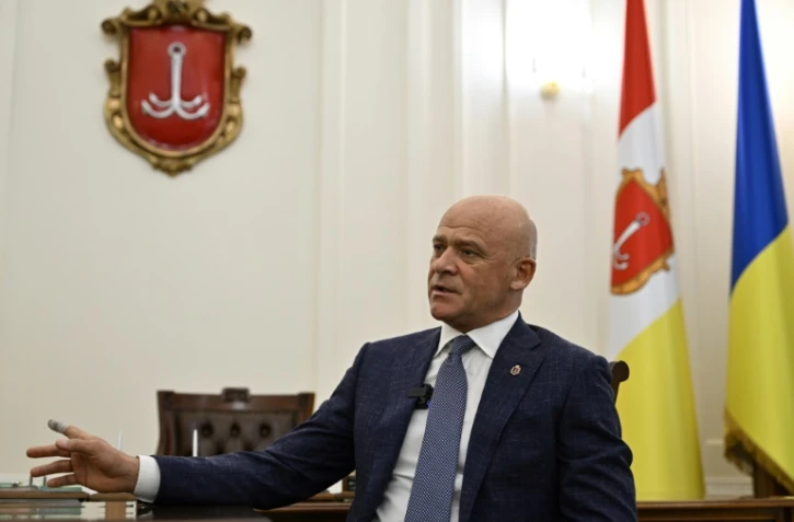 Le maire de la ville ukrainienne d'Odessa, Guennadi Troukhanov lors d'une interview avec l'AFP, le 20 mai 2022 à Odessa