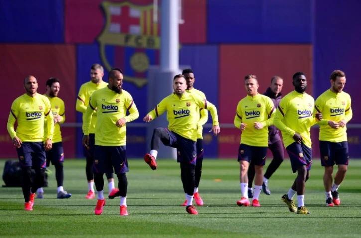 Les joueurs du FC Barcelone à l'entraînement le 29 février 2020 dans la cité sportive Joan Gamper à Sant Joan Despi, près de Barcelone en Espagne (Archives)