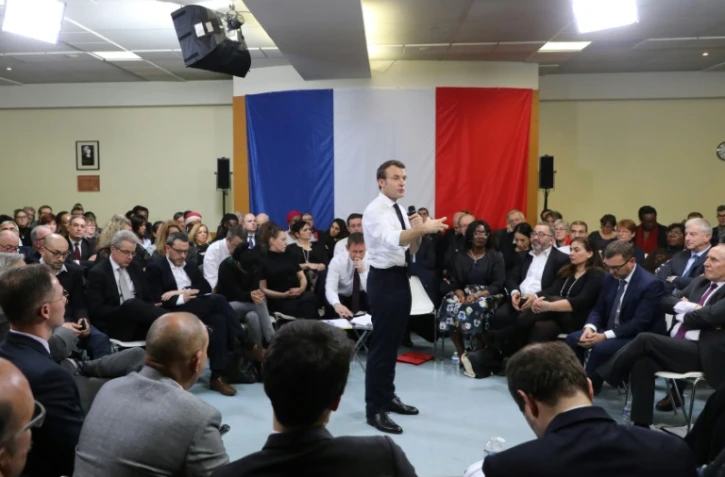 Emmanuel Macron à Evry-Courcouronnes (Essonne), le 4 février  2019