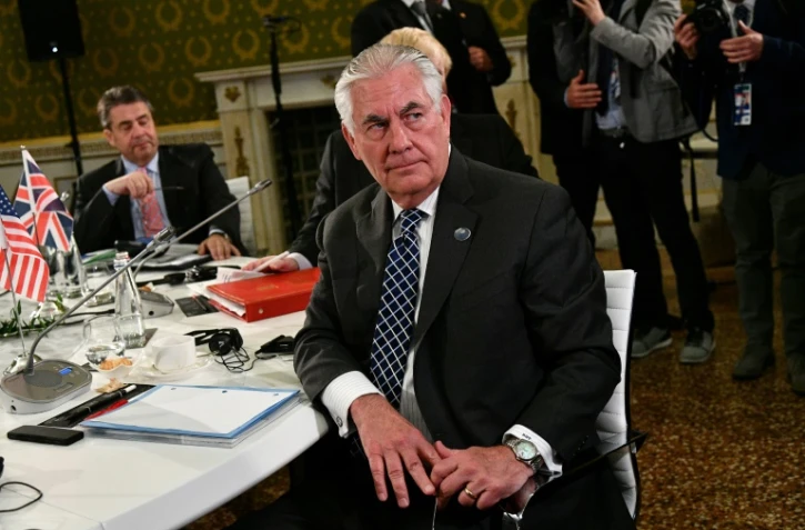 Le Secrétaire d'État américain Rex Tillerson, lors d'une réunion des ministres des Affaires étrangères du G7 à Lucques, en Italie, le 11 avril 2017