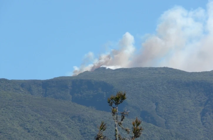 Samedi 13 novembre 2010: Incendie sur la route du volcan (photo: Mounice Najafaly)