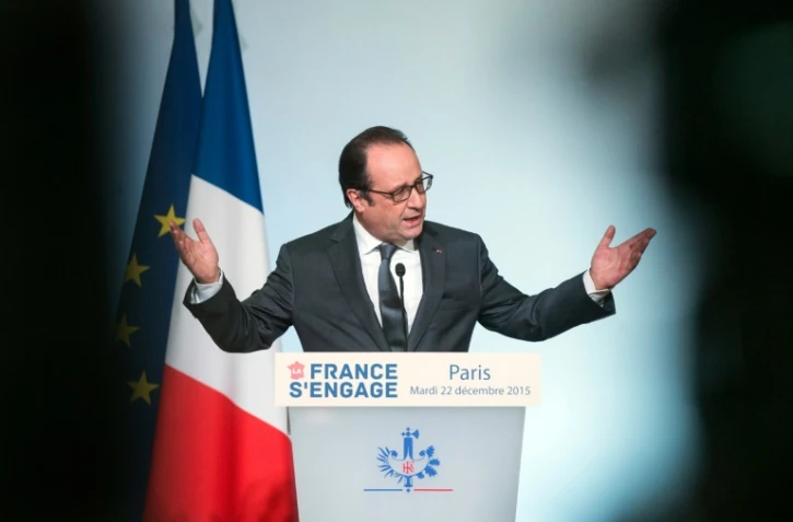 François Hollande à l'Elysée, à Paris, le 22 décembre 2015
