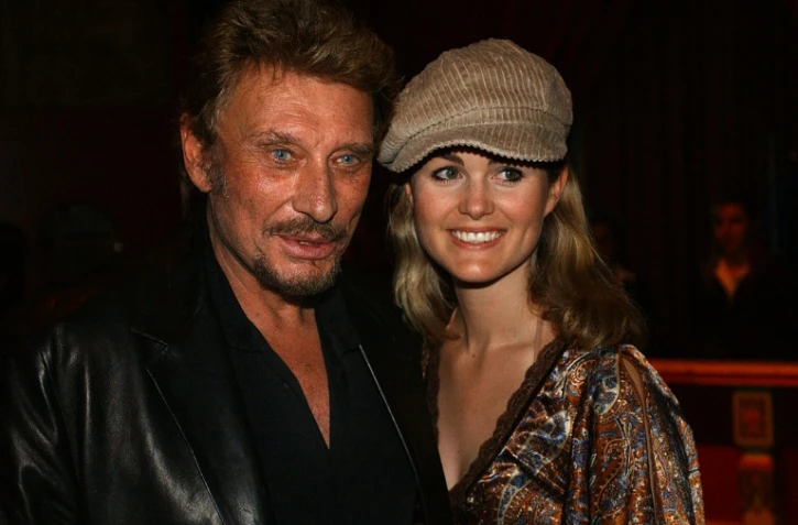 Johnny et Laetitia Hallyday à Paris le 30 septembre 2002