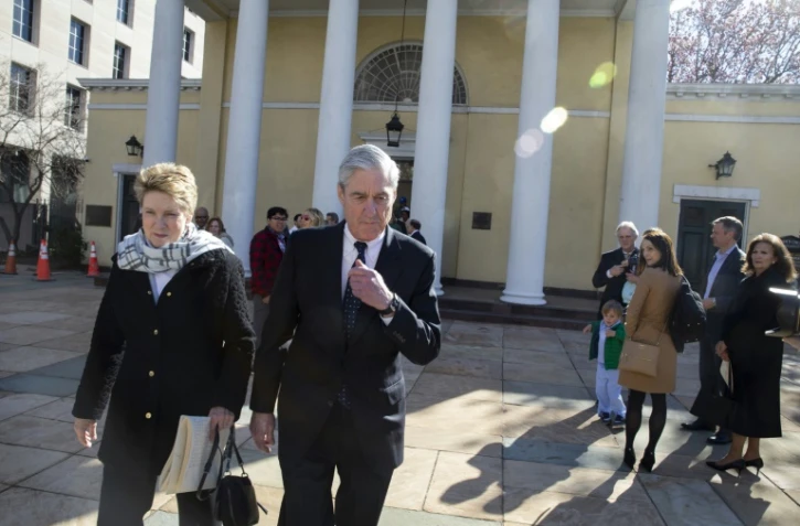 Le procureur spécial Robert Mueller photoghraphié le 24 mars 2019 à la sortie d'un office religieux juste à côté de la Maison Blanche
