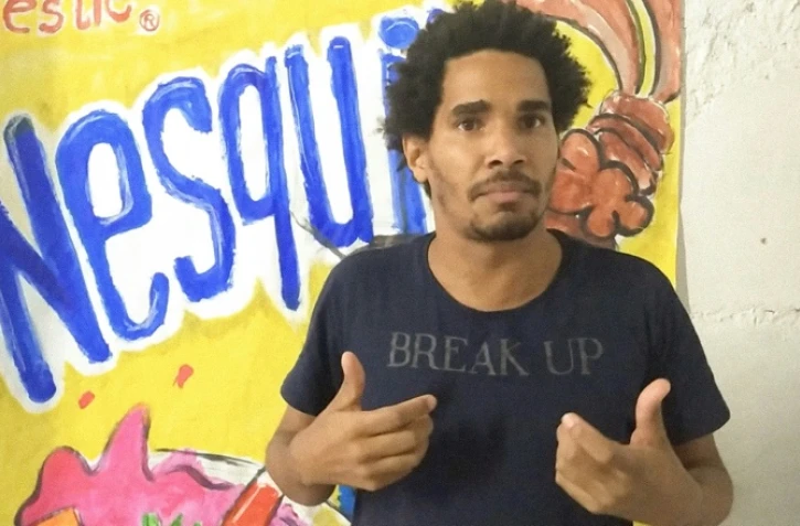 L'artiste dissident Luis Manuel Otero Alcantara, à La Havane le 4 avril 2021