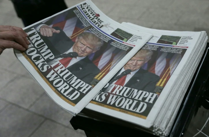 L'édition du Evening Standard dédiée à l'élection de Donald Trump, à Londres le 9 novembre 2016