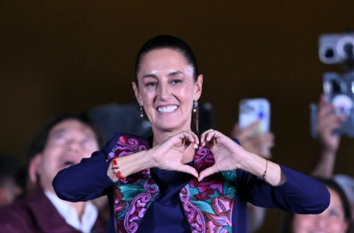 Claudia Sheinbaum, première femme présidente élue au Mexique, célèbre sa victoire, à Mexico le 3 juin 2024