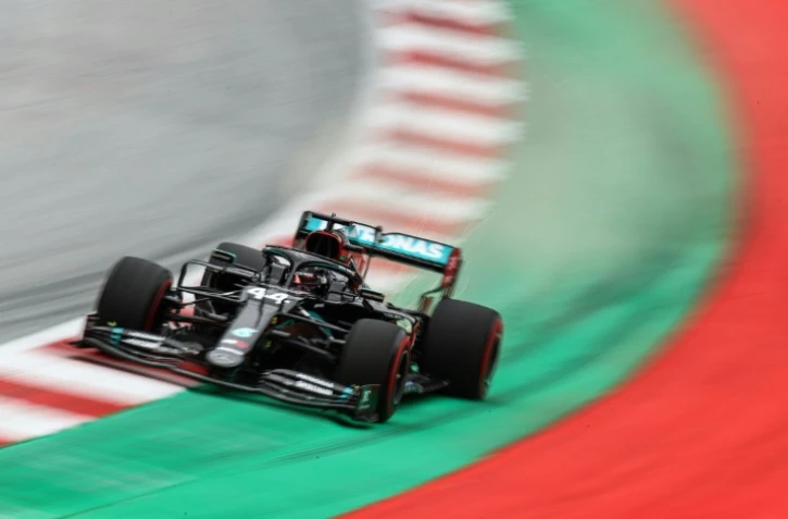 La monoplace Mercedes de Lewis Hamilton a dominé la première séance d'essais libres du GP d'Autriche sur le Red Bull Ring de Spielberg, le 3 jullet 2020 