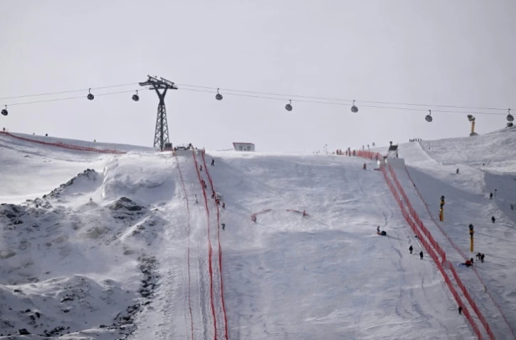 La piste du géant de Sölden, finalement annulé en raison du vent, le 29 octobre 2023