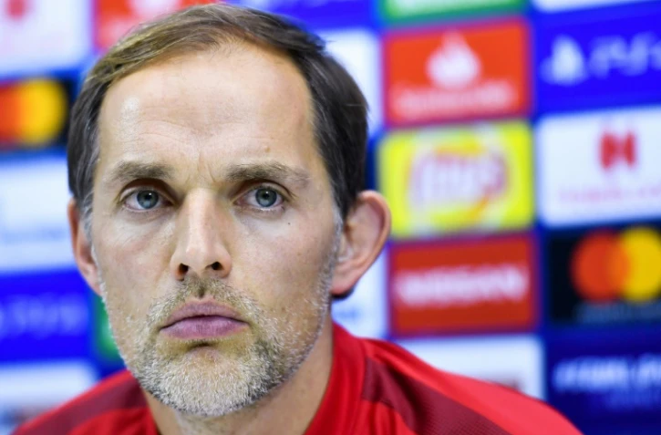 L'entraîneur du PSG Thomas Tuchel en conférence de presse au stade San Paolo à Naples, le 5 novembre 2018