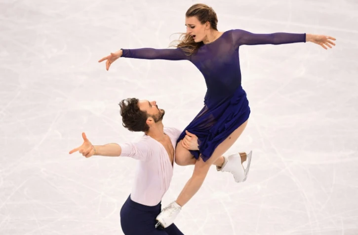 Les Français Gabriella Papadakis et Guillaume Cizeron lors du programme libre de danse sur glace des Jeux de Pyeongchang, le 20 février 2018