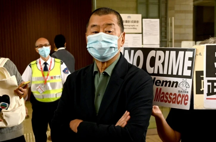 Le magnat de la presse Jimmy Lai devant le tribunal de West Kowloon, le 3 novembre 2020 à Hong Kong