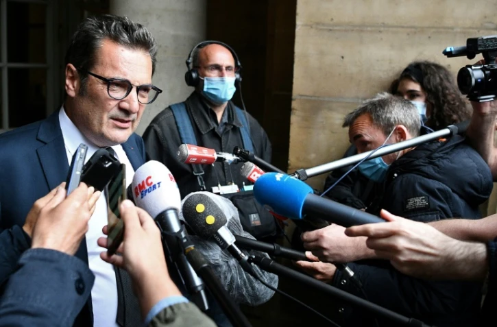 Le directeur général de la Ligue de football professionnel (LFP), Didier Quillot, interviewé par la presse à sa sortie du Conseil d'Etat, à Paris, le 4 juin 2020