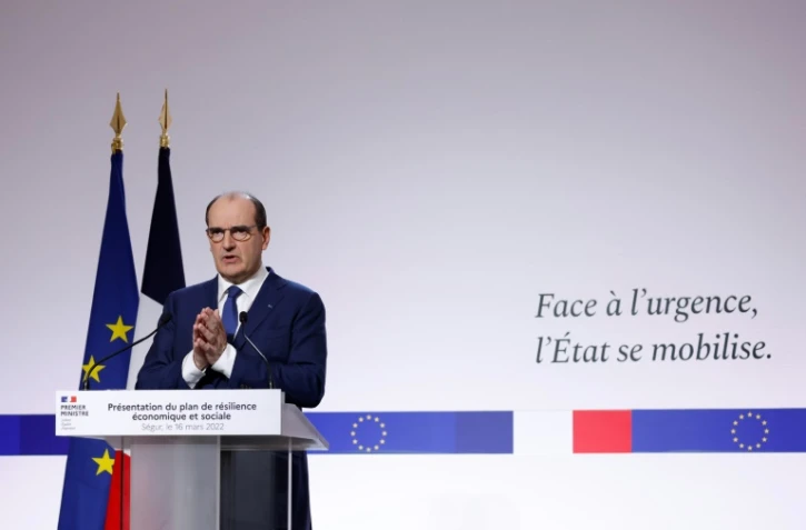 Le Premier ministre Jean Castex lors de la présentation du "plan de résilience", le 16 mars 2022 à Paris