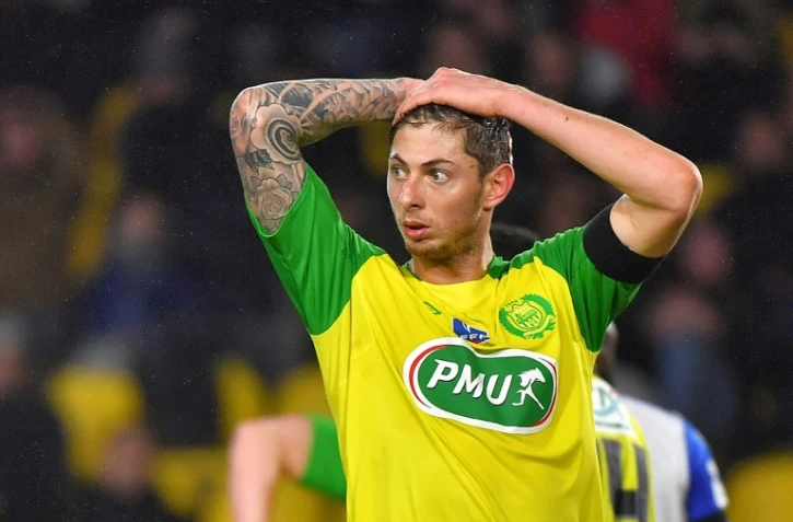 Emiliano Sala à Nantes lors de la réception de l'AJ Auxerre le 23 janvier 2018