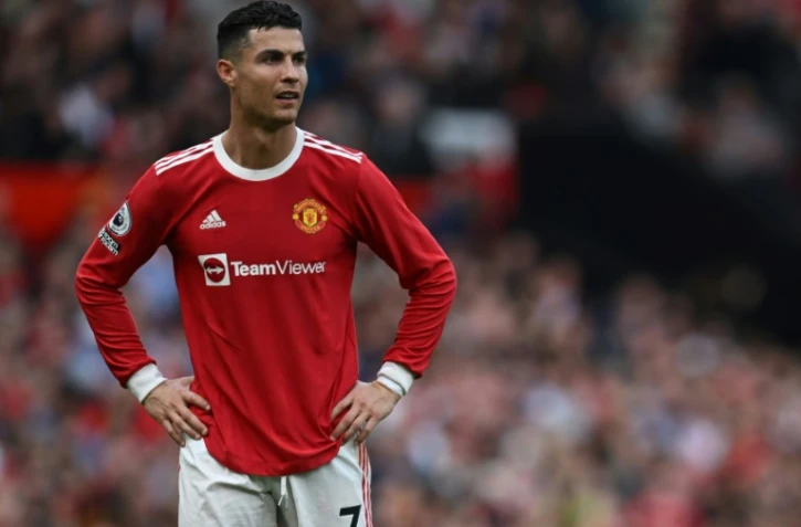 L'attaquant vedette de Manchester United Cristiano Ronaldo, auteur d'un triplé face à Norwich, le 16 avril 2022 à Old Trafford