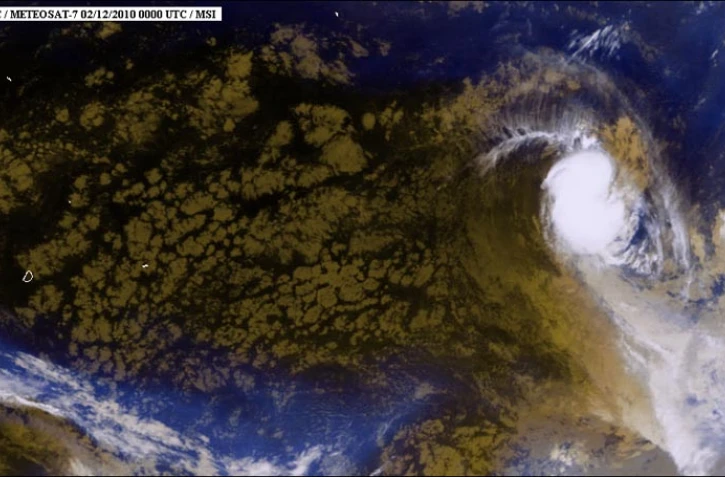 Image satellite de la forte tempête tropicale Abele (Source: Mtotec.com)
