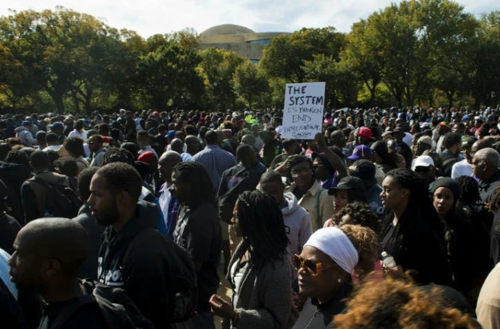 Manifestation de Noirs à Washington pour réclamer plus de justice, le 10 octobre 2015