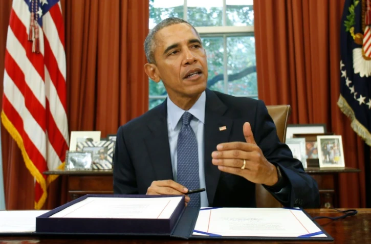 Le président américain Barack Obama dans le Bureau ovale à la Maison Blanche à Washington DC, le 2 novembre 2015
