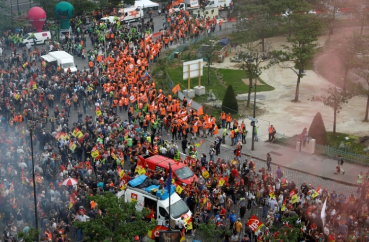 Manifestation de cheminots contre les réformes de la SNCF le 4 juin 2019 à Paris