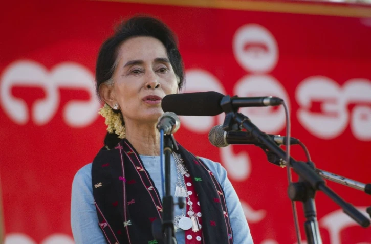 Aung San Suu Kyi le 2 octobre 2015 aux environs de Winemaw