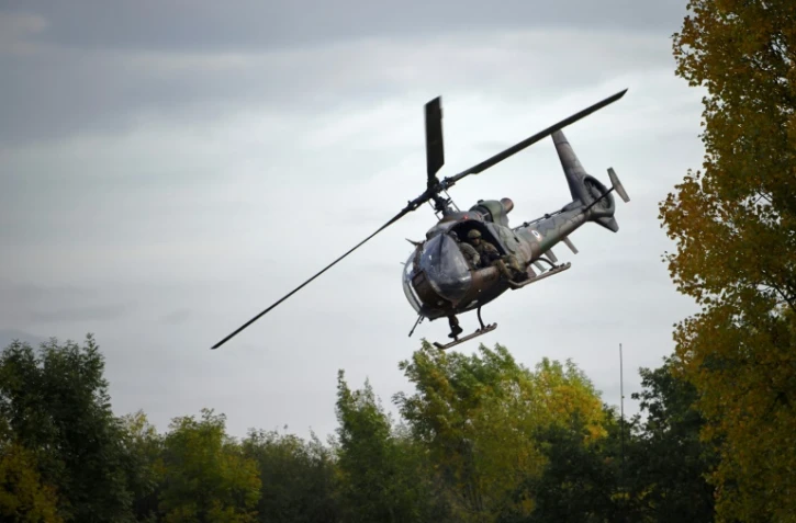 Un hélicoptère de l'armée française le 19 octobre 2017 à Versailles-Satory en France