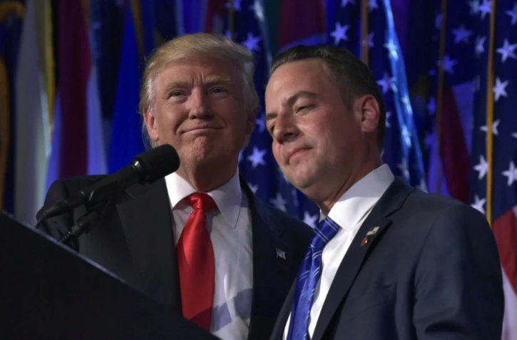 Donald Trump et Reince Priebus le 9 novembre 2016 Ă New York