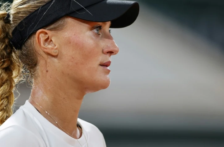 Kristina Mladenovic au cours de son match du premier tour de Roland-Garros contre Laura Siegemund, le 29 septembre 2020 à Paris