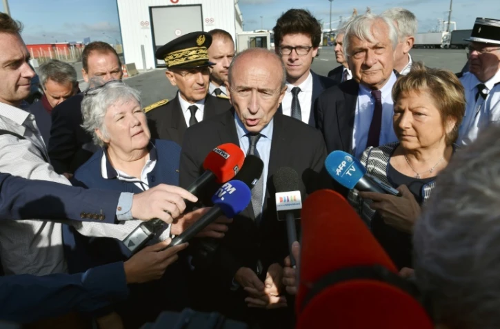Jacqueline Gourault, Gérard Collomb et Natacha Bouchart à Calais le 23 juin 2017