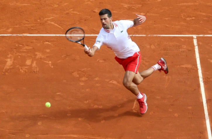 Le Serbe Novak Djokovic face au Britannique Daniel Evans en 8e de finale du Masters 1000 de Monte-Carlo, le 15 avril 2021