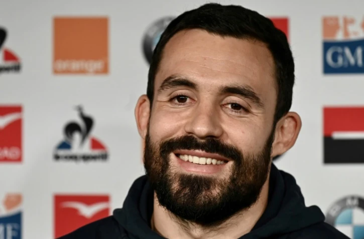 Le centre du XV de France Geoffrey Doumayrou en conférence de presse, le 25 janvier 2019 à Paris 