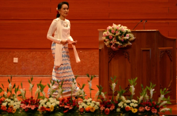 Aung San Suu Kyi ouvre une conférence de paix à Naypyidaw, le 31 août 2016