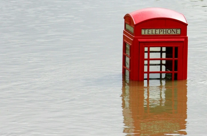 Vue d'inondations à Sheffield, au Royaume-Uni, le 26 juin 2007 