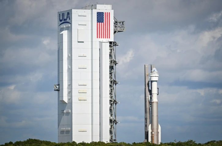 La fusée Atlas V du groupe ULA avec la capsule Starliner de Boeing à son sommet avant sa première mission habitée, à Cap Canaveral en Floride le 4 mai 2024