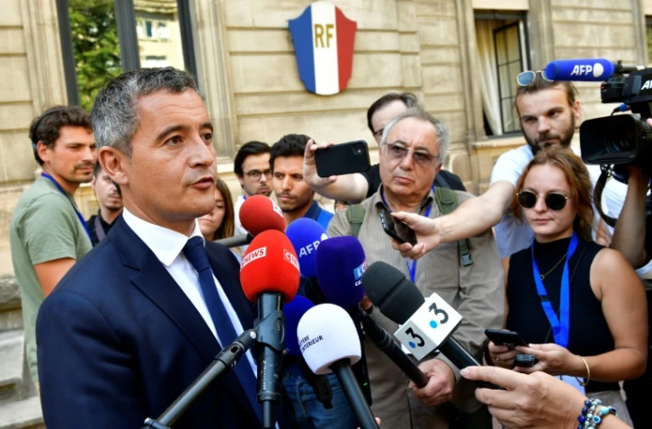 Le ministre de l'Intérieur Gérald Darmanin s'exprime devant les médias, le 30 juillet 2022 à Lyon