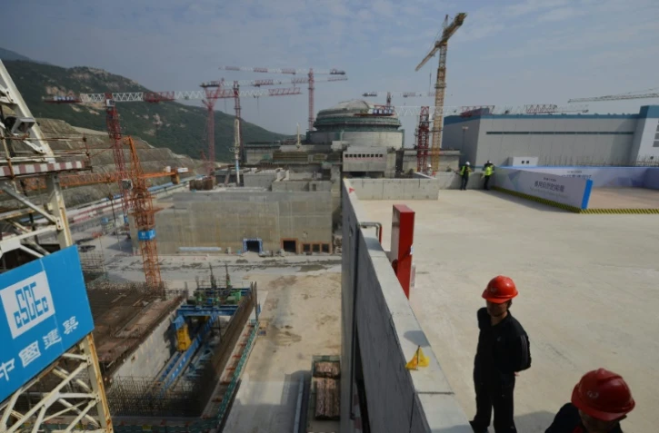 La centrale nucléaire de Taishan pendant sa construction, le 8 décembre 2013 dans la province chinoise du Guangdong