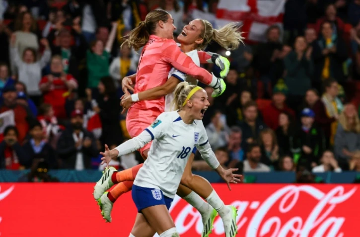 La joie des Anglaises qualifiées pour les quart de finale du Mondial, le 7 août 2023 à Brisbane