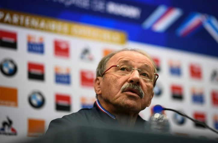Le sélectionneur du XV de France Jacques Brunel en conférence de presse à Marcoussis, le 22 novembre 2018