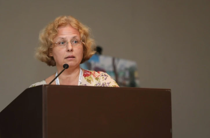 Le Dr Alena Skrahina, le 10 octobre 2018 à Guadalajara (Mexique)