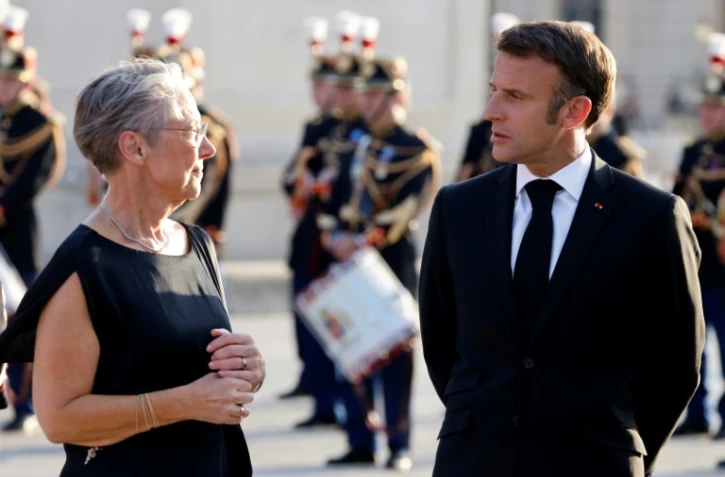 Le président Emmanuel Macron et la Première ministre Elisabeth Borne, le 14 juillet 2023 à Paris