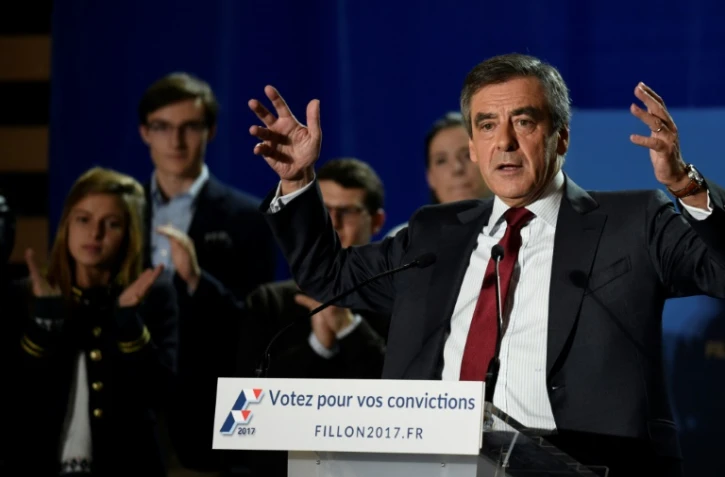François Fillon fait un discours à Chassieu (sud-ouest) le 22 novembre 2016