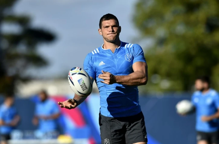 L'ailier Rémy Grosso à l'entraînement avec le XV de France à Croydon, le 27 septembre 2015