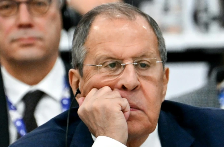 Russia's Foreign Minister Sergei Lavrov looks up as he attends the plenary session of the 31st Organization for Security and Cooperation in Europe (OSCE) Ministerial summit in Ta'Qali, Malta, on December 5, 2024. 