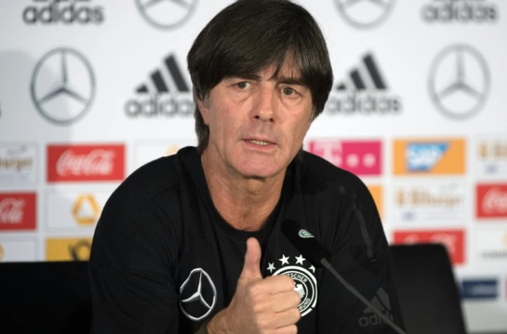 Le sélectionneur de l'Allemagne Joachim Löw lors d'une conférence de presse à Berlin le 26 mars 2018