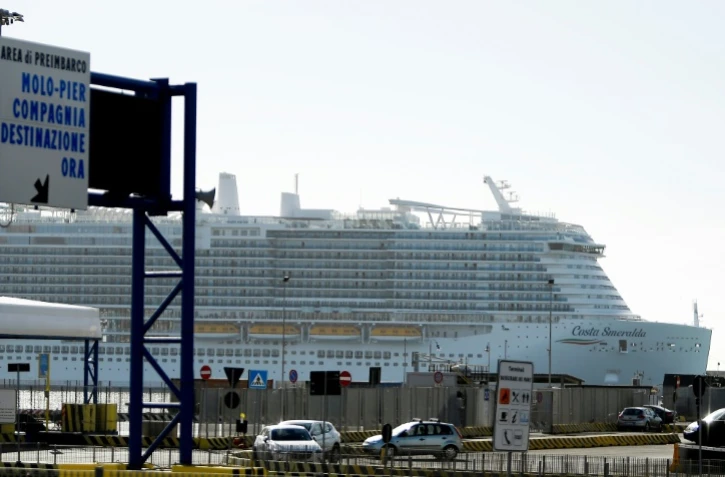 Le navire de croisière Costa Smeralda dans le port de Civitavecchia, à 70 km au nord de Rome, le 30 janvier 2020 en Italie