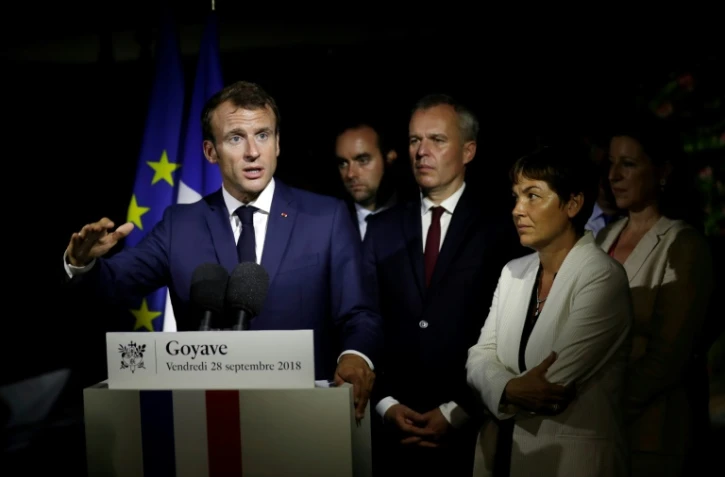 Le président Emmanuel Macron à Goyave en Guadeloupe, le 28 septembre 2018