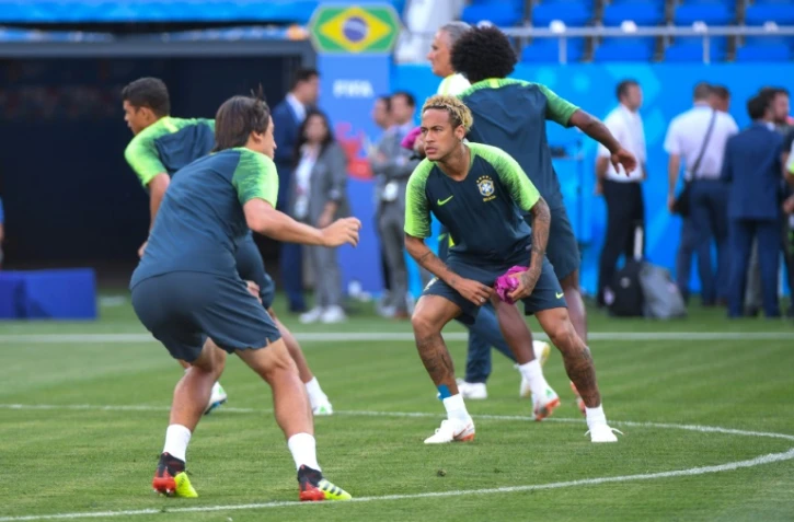 La star du Brésil Neymar Jr à l'entraînement à la Rostov Arena, le 16 juin 2018, à la veille d'y rencontrer la Suisse  