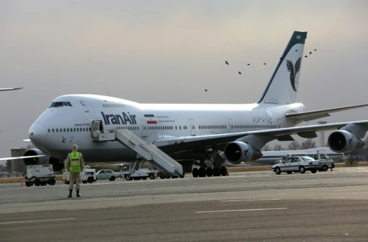 Un Boeing de la compagnie Iran Air Boeing 747 sur le tarmac de l'aéroport de Téhéran le 15 janvier 2013