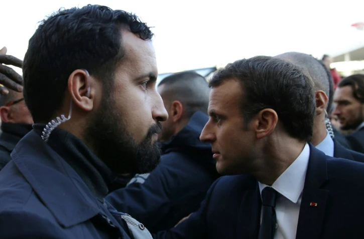 Alexandre Benalla et Emmanuel Macron au Salon de l'Agriculture, le 24 février 2018 à Paris