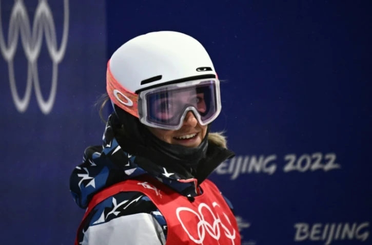La Française Perrine Laffont lors des qualifications du ski de bosses, le 3 février 2022 aux Jeux olympiques de Pékin